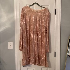 Sequin rosegold dress